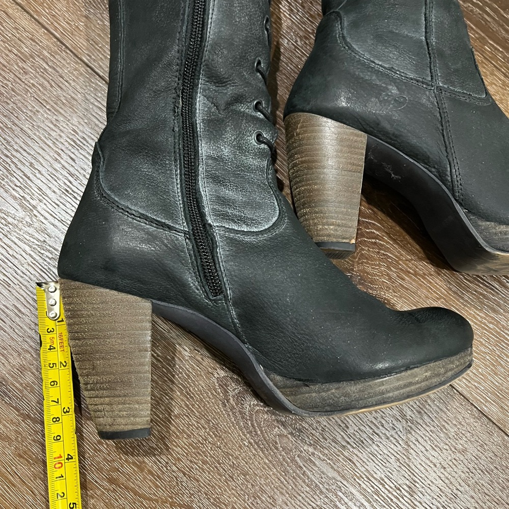 Felmini knee high charcoal black boots size 37 - Picture 9 of 12